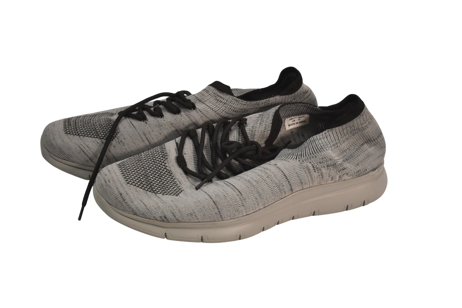 Athletic Shoes Mens Size 15 Gray Knit Lace Up Walking Sneakers AM-FT-10634