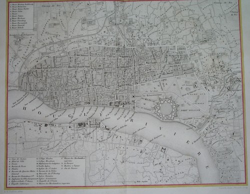 1839 ORIGINAL WAR MAP INDIA CALCUTTA KOLKATA CITY MAP harbour FORT BENGAL