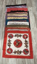 VTG Western Rodeo Cowboy Bandana Lot 11 Made In USA