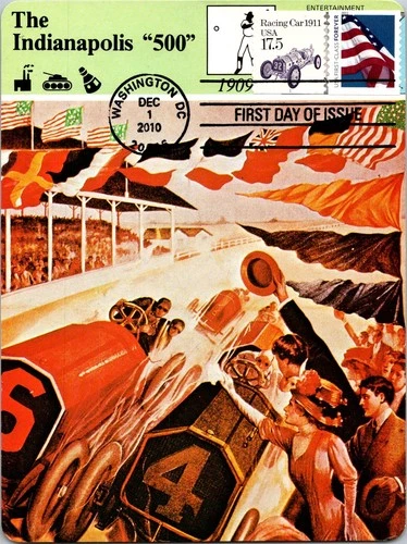 Dr Jim Stamps Maximum Card Racing Car 1911 17.5 American Flag Combo Fdc