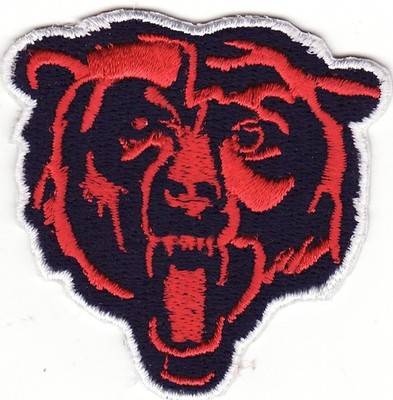 Chicago Bears 2 1/8'' x 2 1/8'' Bear Face Embroidered Iron On Patch *New* #576