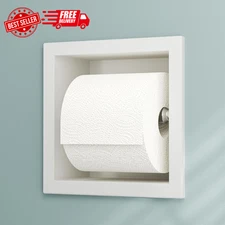 Neodrain Recessed Toilet Paper Holder White Stainless Steel Built-in Tissue P...