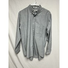 VTG Sears & Roebuck Long Sleeve Button Up Oxford Shirt, Gray, Made USA, 16 32/33