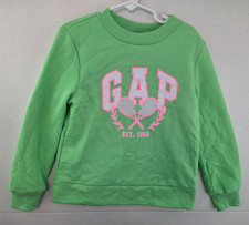 Gap Kids Small 6-7 Neon Lime Green Tennis Logo Fleece Sweatshirt NWT 29.99