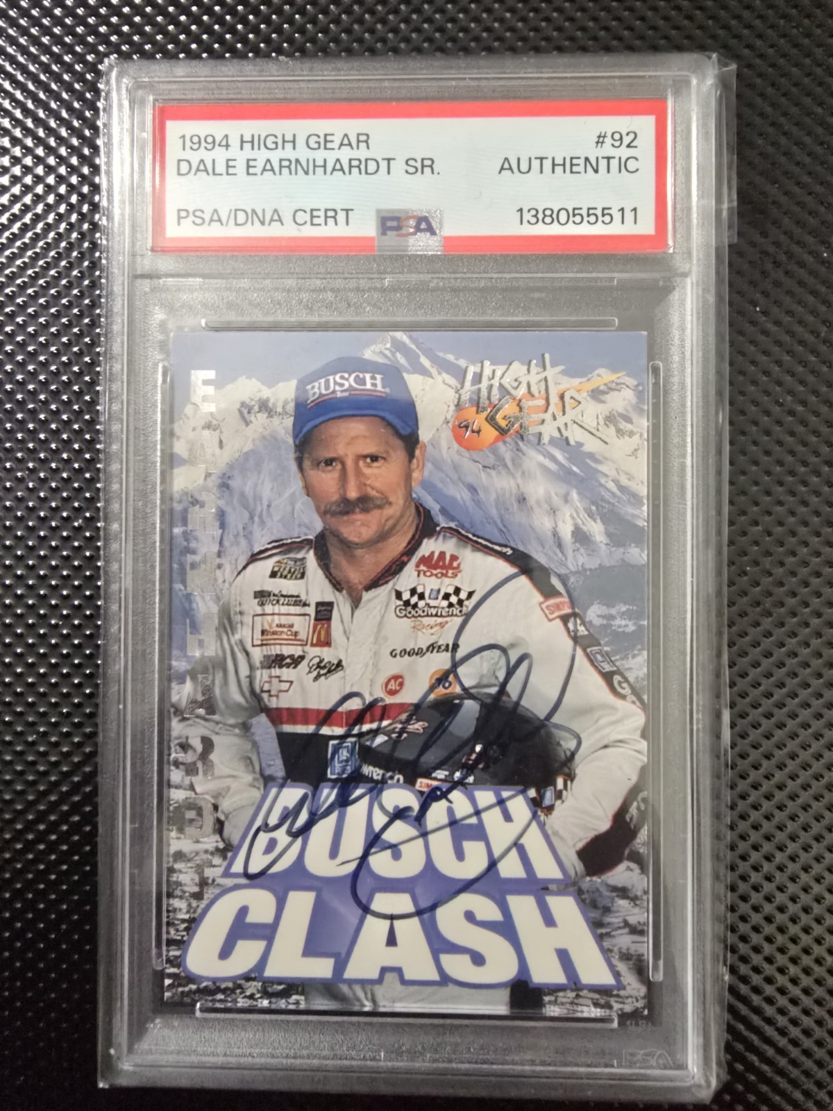  1994 High Gear Busch Clash DALE EARNHARDT Sr AUTOGRAPHED PSA Certified 🔥 🔥 