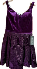 Colette Mon Cheri Purple Formal / Prom Dress, Women's Size 10, Velvet/Sequin NWT