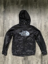 The North Face Windwall Youth Jacket Girls Boys S/P 7/8 Black Full Zip Hooded