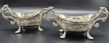 Vintage Corbell & Co Silver Plated Sugar & Creamer Set Repousse Eagle Handles