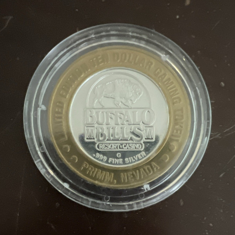 Buffalo Bill's Resort & Casino Primm NV $10 .999 Fine Silver Token Calamity Jane