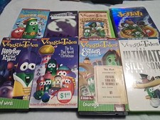 Lot of 8 Vintage Veggie Tales VHS Educational and Family Values Great Condition 
