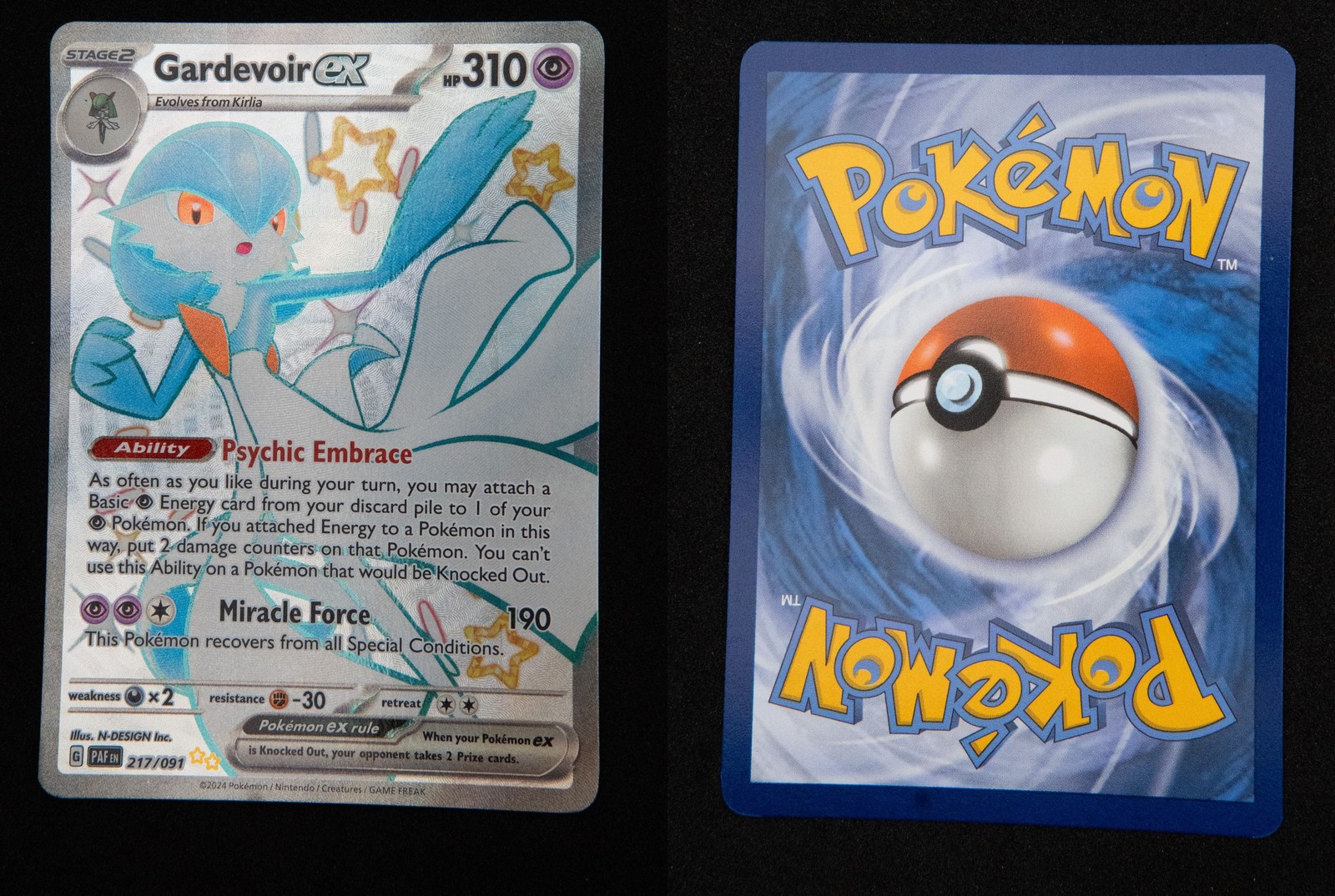 Gardevoir ex 217/091 Shiny Ultra Rare Paldean Fates Pokemon 2024 Near Mint RB33