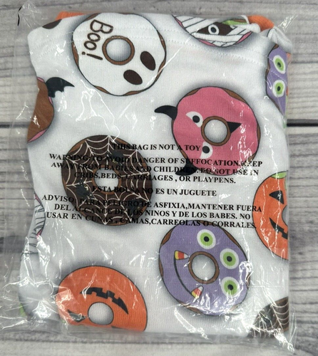 FREE 2 DREAM LITTLE GIRL HALLOWEEN PAJAMA SET Size 8 WHITE WITH DONUT PRINT - Picture 3 of 3