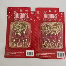 The Christmas Shoppe Red Bead Gold Fancy Ornament Hooks  New - 24 hooks