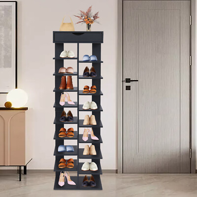 10 Tier Vertical Shoe Rack, Free Standing Shoe Storage Rack