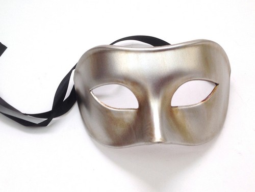 Black White mens masquerade eye mask for man boys simple classic costume fun - Picture 3 of 17