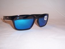 NEW COSTA DEL MAR SUNGLASSES PALMAS BLACK/BLUE MIRROR POLARIZED 580G 259