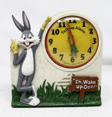 バックス・バニー ルーニーテューンズ 置時計 アメリカ ビンテージ Vintage 1974 Janex Warner Bros Bugs Bunny Talking Alarm Clock | eBay