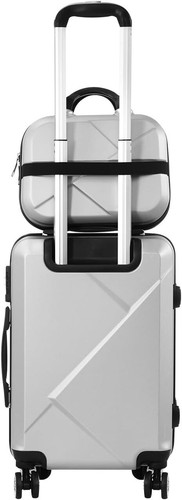 2Pcs Luggage Set with Trolley Bag Travel Suitcase Luggage Set Silver - Picture 17 of 18