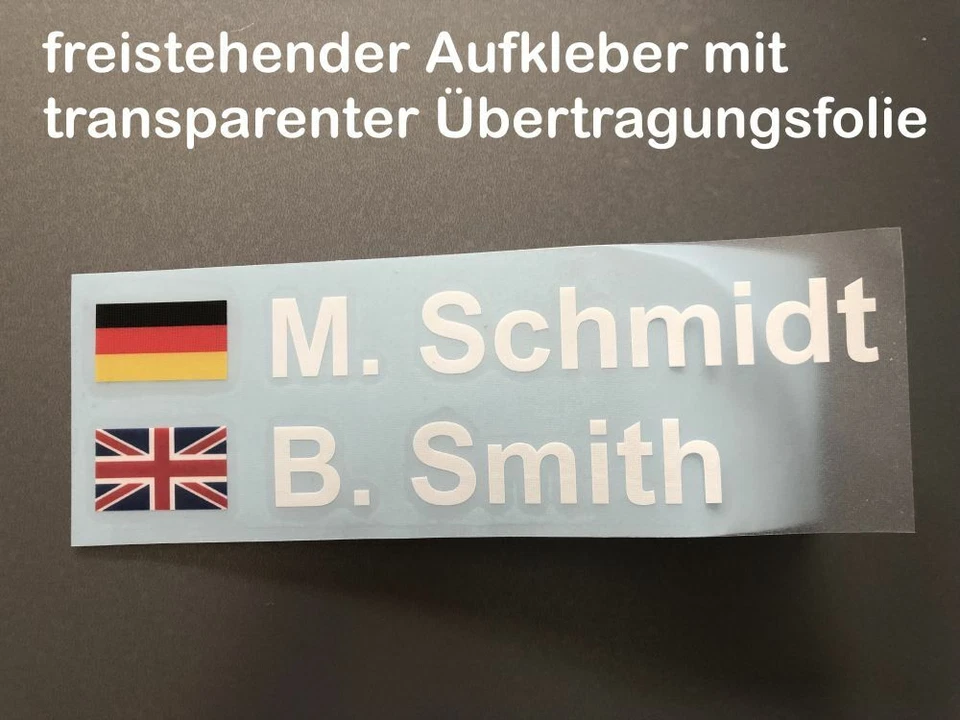 Autoaufkleber FLAGGE NAME Wunschtext 2 Stück - Motorsport Rally DTM Racing - Bild 3 von 3