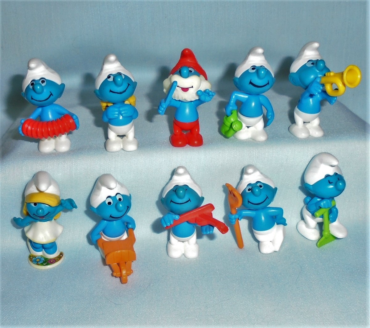 SMURF vintage スマーフ 貯金箱　90年代　レア　アメリカ製 The Smurfs Music Band and Gardener Figure Set Kinder