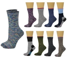 Crew Compression Socks Outdoor Half-Cushion Ideal for Hiking, Ski, Travel 1 Pair