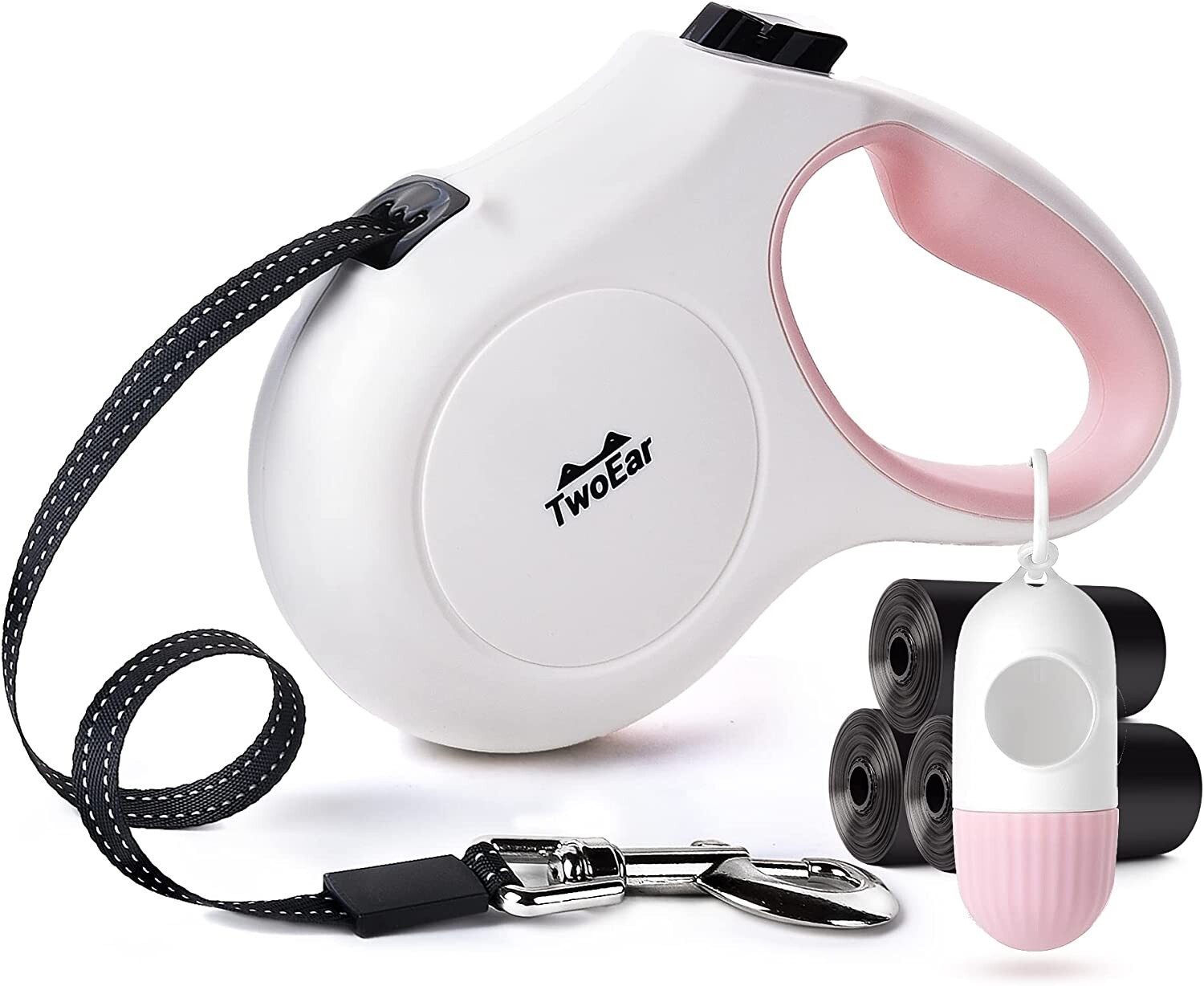 5m Extendable Dog Lead with Dispenser and Poop Bags for Dogs up to 50kg