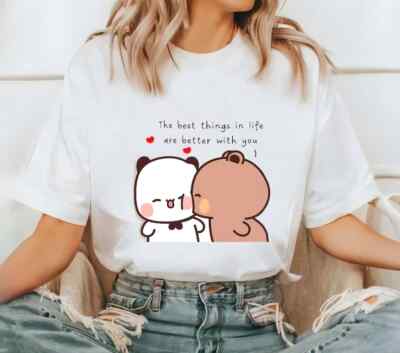 Cute Panda Bear Bubu Dudu T-shirt Couple Love Bubu and Dudu Panda Bears Shirt Lo