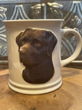 Vintage XPRES Embossed 3D Chocolate Lab Ceramic Coffee Mug Tea Cup - 4"