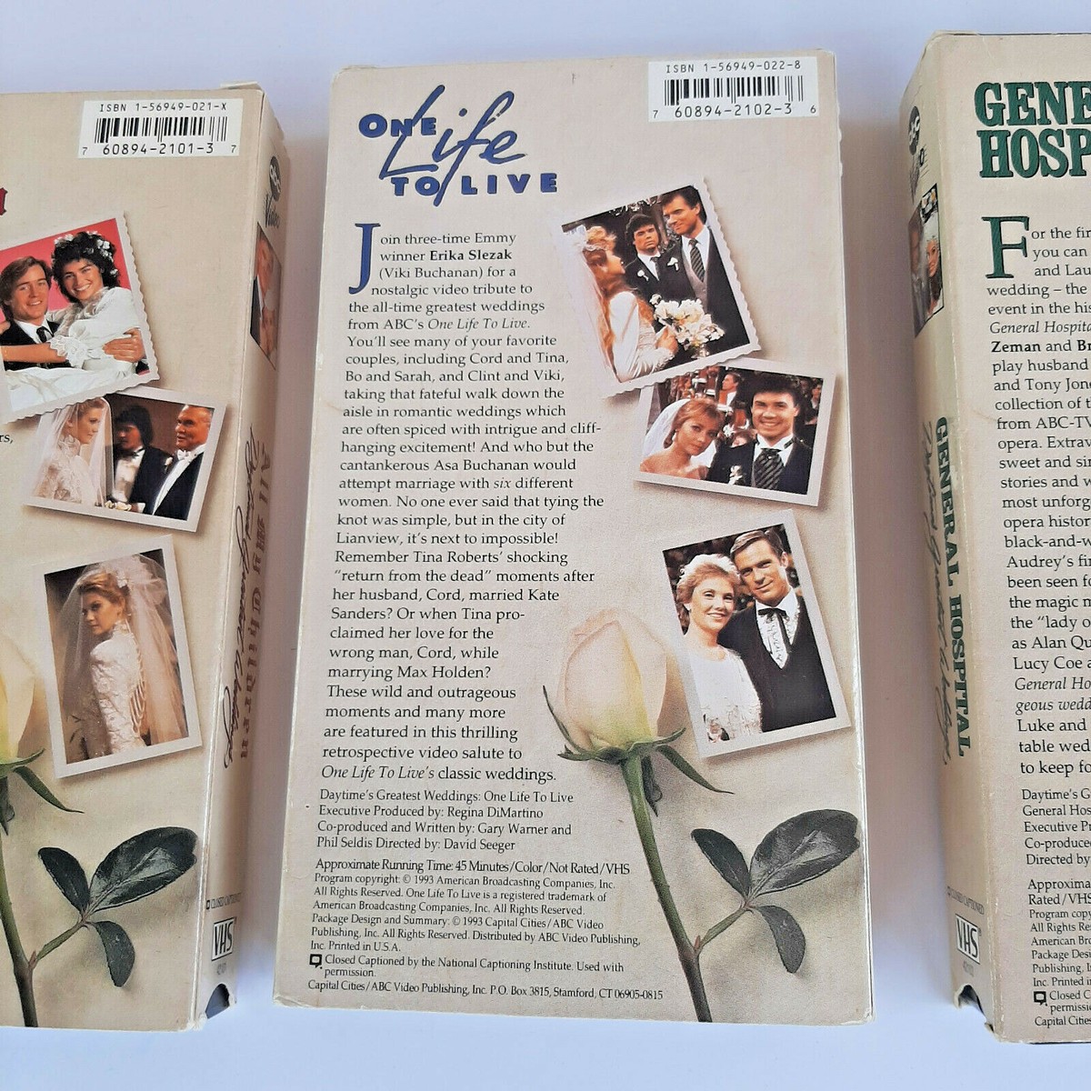 VHS ABC soap operas Daytime's Greatest Weddings - 3 video