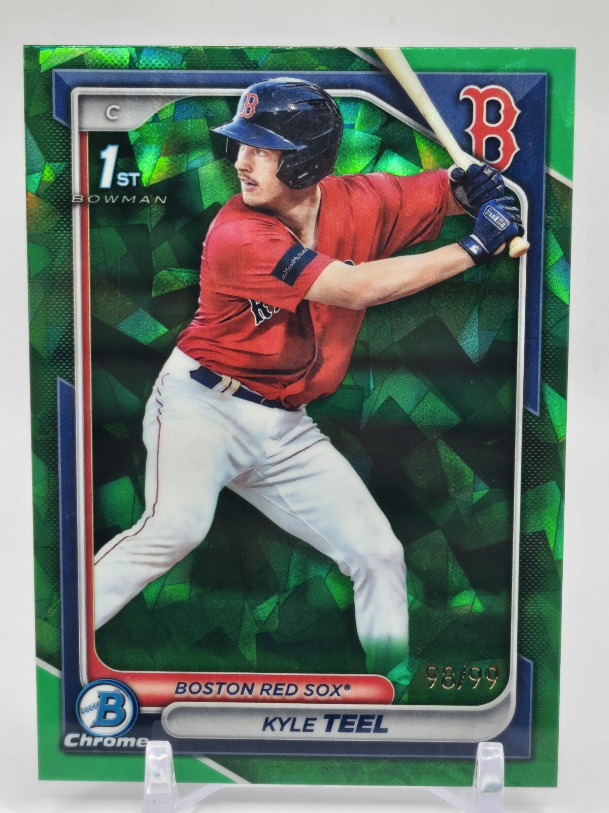 2024 Bowman Sapphire Kyle Teel 98/99 1st Green Sapphire Parallel SSP #BCP-48