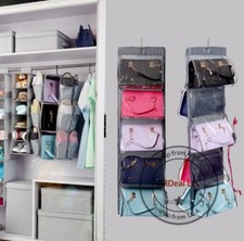 10 Pocket Shelf Purse Handbag Hanging Tidy Organizer Storage Closet Rack Hanger