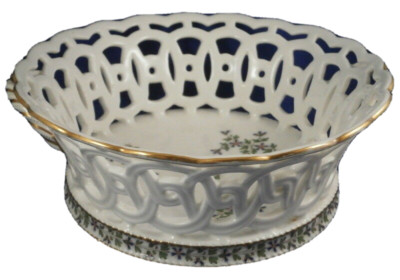 Antique Porcelain Vieux Paris Dihl et Guerhard Reticulated Basket Porcelaine #2