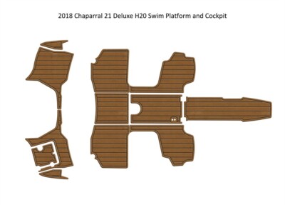 2018 Chaparral 21 Deluxe 19 H-20 Swim Platform Cockpit Boat EVA Teak Floor Pad