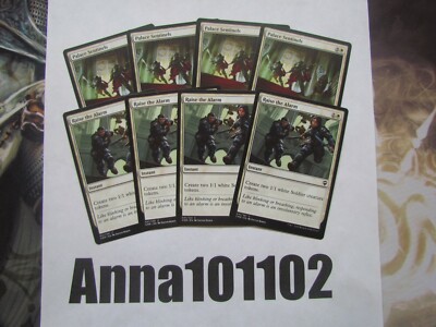 Palace Sentinels x4 and Raise the Alarm 4x, Com Legends White MTG