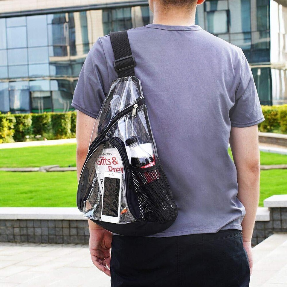 Clear PVC Sling Bag Stadium Approved Clear Shoulder Crossbody