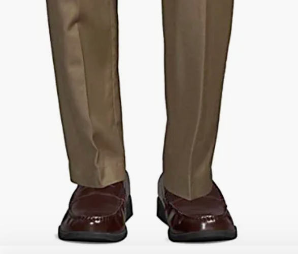 Lands End Mens Uniform Wool Gabardine Plain Front Dress Pants 466619