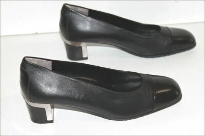MUSELLA Escarpins Cuir Noir Doublés Cuir Bouts Ronds T 37.5 TTBE - Photo 1/4