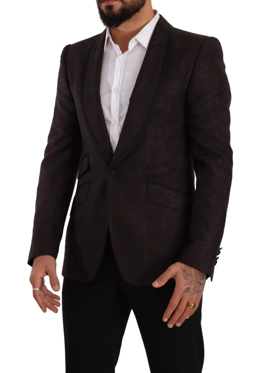 DOLCE & GABBANA Blazer SICILIA Purple Jacquard Single Breasted IT48/US38/M $3200