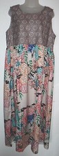 Women's 1X multi-color print long sleeveless lightweight dress