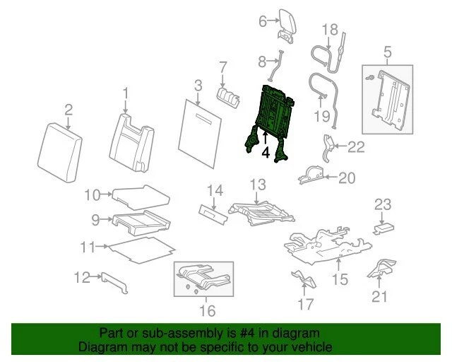 全新 原始设备制造商 第 3 行座椅 后框架 右 79303-60140 适用于雷克萨斯 GX460 2010-2023 — 第 3/4 张图片