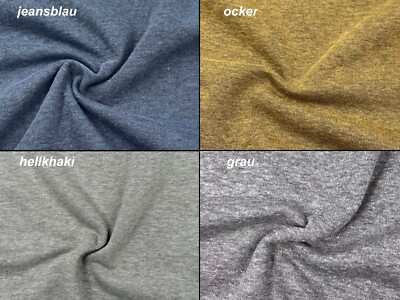 Sweat French Stoff meliert uni Breite 150cm ab 50cm