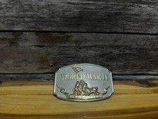 1990  WORLD WAR II REMEMBERED 1941-1945  SILVERTONE BELT BUCKLE