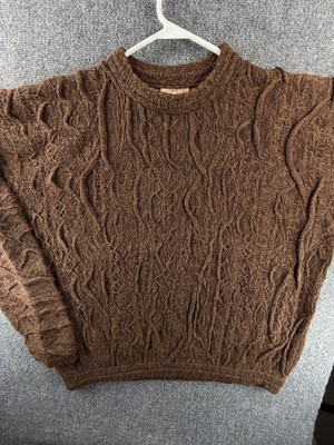 COOGI Classic Australia Large Brown Sweater Pullover Knit 3D Linen Cotton Adult