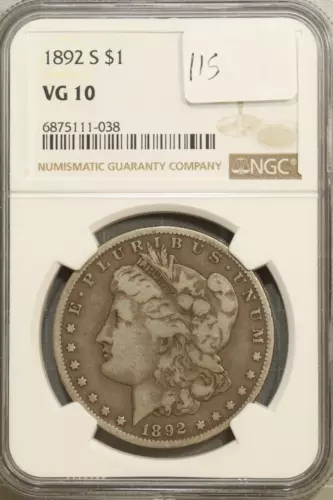 1892-S Morgan Silver Dollar NGC VG10 #1-038