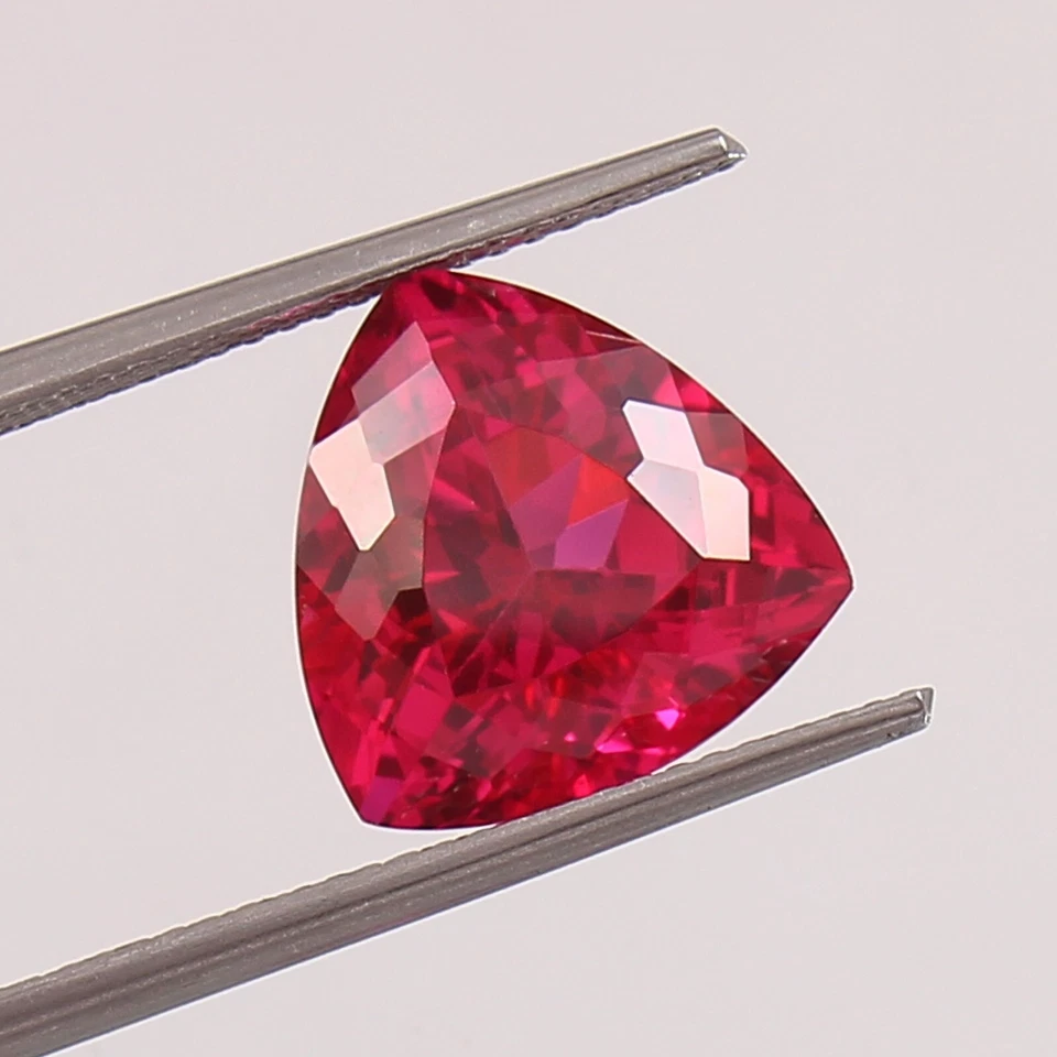 AAA Natürlich Makellos Mosambik Rot Rubin Lose Trillion Schliff Edelstein 8x8 MM - Bild 2 von 4