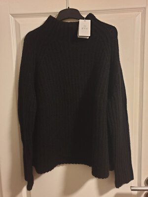 Dickerer Grobstrick Rippstrick Pullover FTC Kaschmir L 40 42  44 Stehkragen Neu