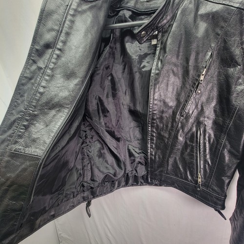 Wilsons Leather Motorcycle Jacket Vintage Style with Drawstring Waist Cinch Sz M - Photo 8 sur 8