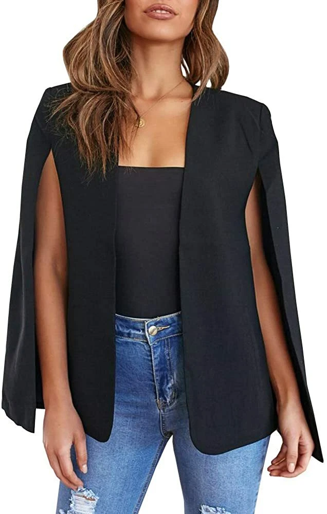 Women's blazer top with open sleeves