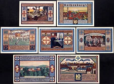 ROTHENBURG O.L. 1921 RARE "Brüdergemeinde Zoar" Complete Series Notgeld Soccer