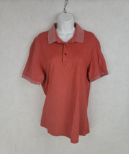 EUC Ermenegildo Zegna Men's Red White Short Sleeve Polo Shirt Sz XL 100 Cotton